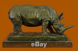 Incredibly Detailed Rhinoceros Bronze / Black Rhino Wildlife Art Deco Sculpture