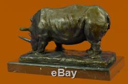 Incredibly Detailed Rhinoceros Bronze / Black Rhino Wildlife Art Deco Sculpture