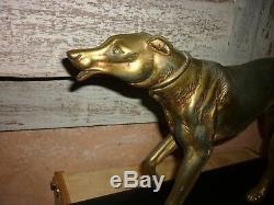 Irenee Rochard (1906-1984) Sculpture Greyhound Art Deco Statue Patinee Bronze