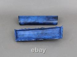 JEAN PIERRE BALDINI bronze box, Vintage 1990s, Blue & gold sculpture, French art