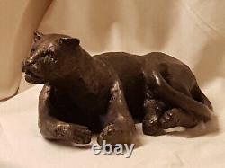 Jaguar sculpture bronze art signed LE CANN, numbered