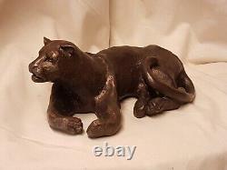 Jaguar sculpture bronze art signed LE CANN, numbered