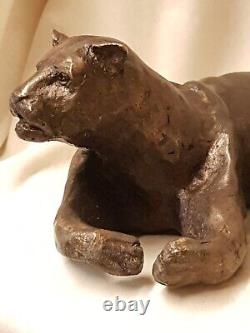 Jaguar sculpture bronze art signed LE CANN, numbered