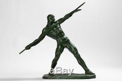 Javelin Thrower. Art Deco Bronze Signed Guero. Circa 1940