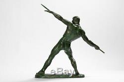 Javelin Thrower. Art Deco Bronze Signed Guero. Circa 1940