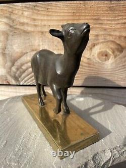 L. VANDAMME Paris Sculpture Bronze Goat Sheep Art Deco Design 1950 Lalanne