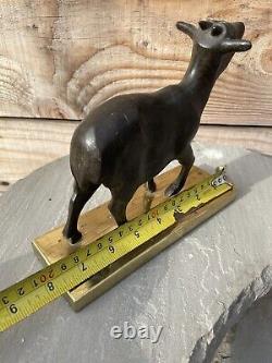 L. VANDAMME Paris Sculpture Bronze Goat Sheep Art Deco Design 1950 Lalanne