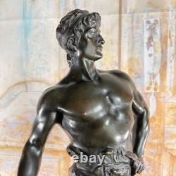 Large Ancient Art Bronze Statue Signed MAURICE CONSTANT 60 Cm The BLACKSMITH
