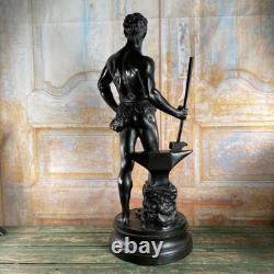 Large Ancient Art Bronze Statue Signed MAURICE CONSTANT 60 Cm The BLACKSMITH