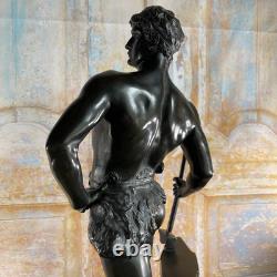 Large Ancient Art Bronze Statue Signed MAURICE CONSTANT 60 Cm The BLACKSMITH