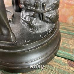 Large Ancient Art Bronze Statue Signed MAURICE CONSTANT 60 Cm The BLACKSMITH