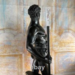 Large Ancient Art Bronze Statue Signed MAURICE CONSTANT 60 Cm The BLACKSMITH