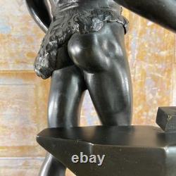 Large Ancient Art Bronze Statue Signed MAURICE CONSTANT 60 Cm The BLACKSMITH