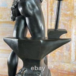Large Ancient Art Bronze Statue Signed MAURICE CONSTANT 60 Cm The BLACKSMITH