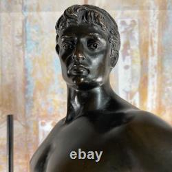 Large Ancient Art Bronze Statue Signed MAURICE CONSTANT 60 Cm The BLACKSMITH