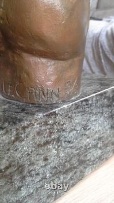 Large Artistic Flower Nude, Bronze Art Sculpture Signed LE CANN, Numbered