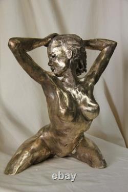 Large Artistic Nude, Original Bronze Sculpture Signed LE CANN, Numbered
