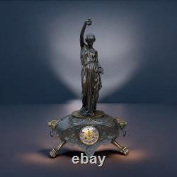 Large Bronze Pendulum by Aimé Millet, Flora Sculpture Art Nouveau 19th Century