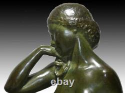 Large Bronze Sculpture The Bather By Jean Ortis Art Deco Period 1925