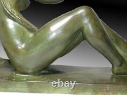 Large Bronze Sculpture The Bather By Jean Ortis Art Deco Period 1925