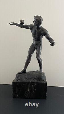 Large Sculpture Bronze Curiosa Masculine Juggler Art Deco