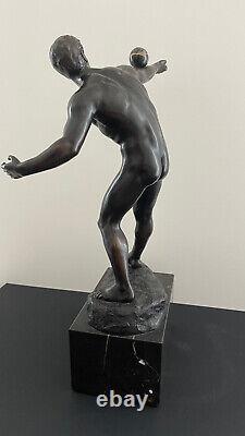 Large Sculpture Bronze Curiosa Masculine Juggler Art Deco