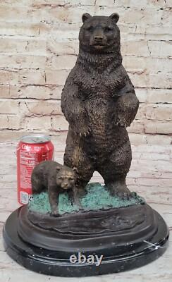 Large and Fierce Art Deco Wild Bear Bronze Sculpture Statue Nr