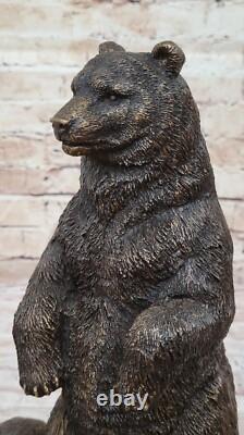Large and Fierce Art Deco Wild Bear Bronze Sculpture Statue Nr