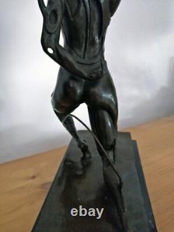 Large bronze sculpture futuristic art / Metropolis style android woman