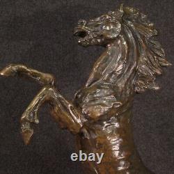 Large bronze sculpture horse signed equestrian statue 20th century art