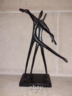 Large bronze statuette sculpture duo dancers contemporary modern art 30.5cm