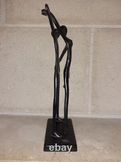 Large bronze statuette sculpture duo dancers contemporary modern art 30.5cm