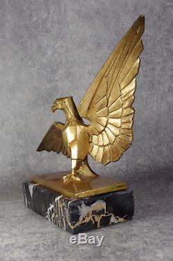 Léon Hatot Eagle Eagle Style 1930 Art Deco Gilt Bronze Sculpture