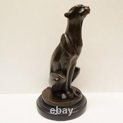 'Leopard Statue Sculpture in Art Deco and Art Nouveau Style, Made of Bronze'