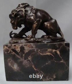 Lion Serpent Sculpture Statue Animal Style Art Deco Art Nouveau Bronze