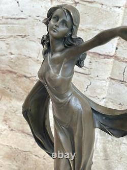 Liquidation Bronze Sculpture Statue Art Deco c. Mirval Ribbon Dancer