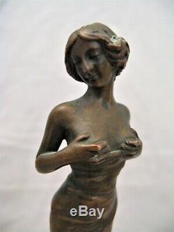 Little Time Bronze Female Sculpture Art Nouveau Early Twentieth Century