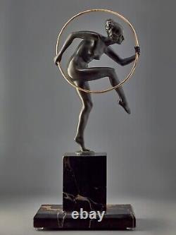 Lucien ALLIOT Bronze Art Deco ''Hoop Dancer''