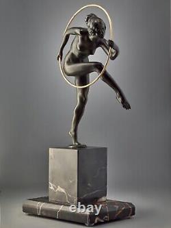 Lucien ALLIOT Bronze Art Deco ''Hoop Dancer''