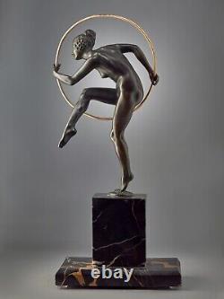 Lucien ALLIOT Bronze Art Deco ''Hoop Dancer''