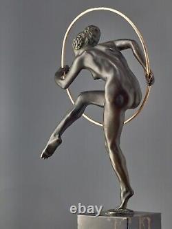 Lucien ALLIOT Bronze Art Deco ''Hoop Dancer''