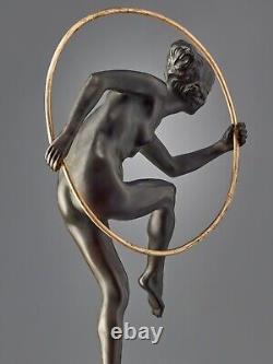 Lucien ALLIOT Bronze Art Deco ''Hoop Dancer''