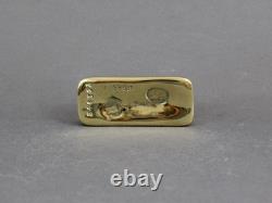 MONIQUE GERBER bronze sculpture, Vintage 1970s, Gold bar paperweight, France art