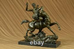 Made Theseus Beat The Centaur Bianor Bronze Sculpture Deco Art Figure
