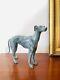 Magnificent Art Deco Bronze Sculpture Of A Greyhound With Green Patina