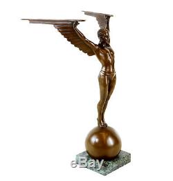 Magnificent Art Deco Sculpture Icarus Bronze Sign. Gennarelli