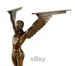 Magnificent Art Deco Sculpture Icarus Bronze Sign. Gennarelli