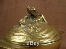 Magnificent Pot Covered Naiades Bronze Sculpture Art Nouveau By A Carpenter