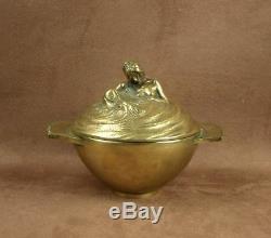 Magnificent Pot Covered Naiades Bronze Sculpture Art Nouveau By A Carpenter