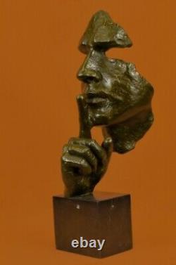 Man Face Sculpture Bronze Statue Dali The Silence Fonte Art Deco Balance